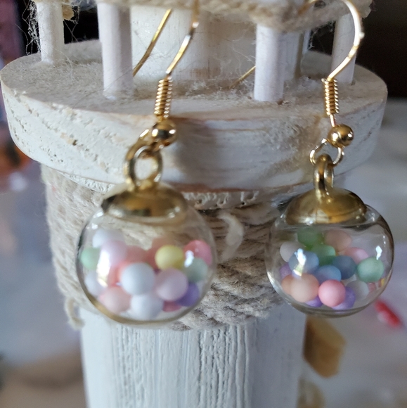 Gumball Candy Jar Earrings - Picture 4 of 7